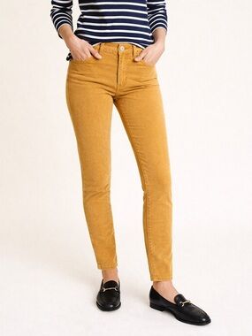 J.Crew Toothpick Corduroy Pants Mustard Yellow Skinny Size 27